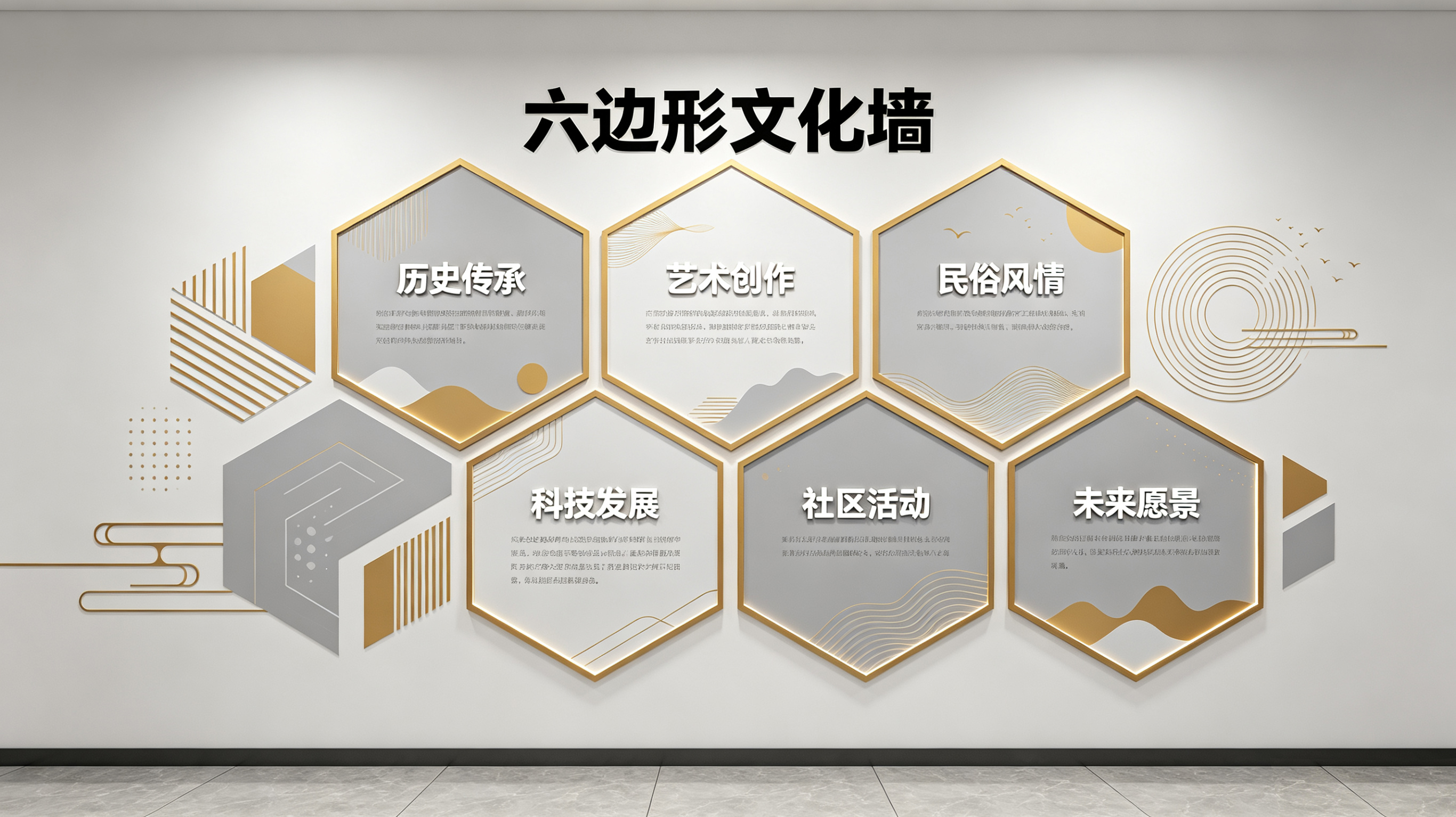 威宁企业文化墙 | 六边形信息美学